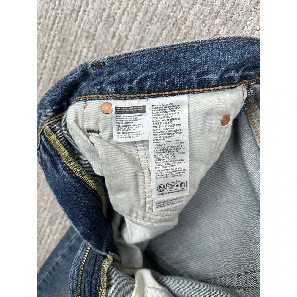 Levis Premium 568 Loose Straight Jeans 30x34 fits 32x33 New Mens Blue Cotton NWT